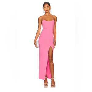 Elegant Pink Strapless Maxi Dress